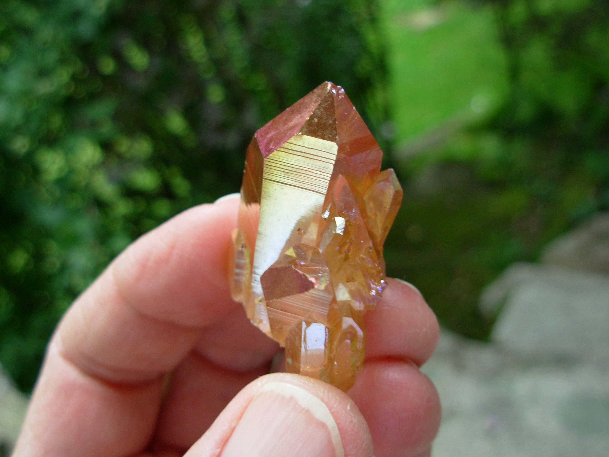 Sunset Aura Quartz Cluster Specimen