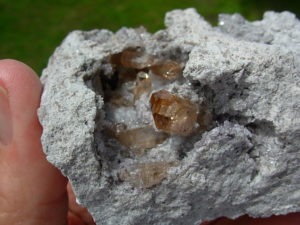 Topaz Crystals on Rhyolite from Thomas Range, Utah