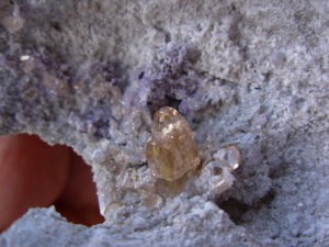 Topaz Crystals on Rhyolite from Thomas Range, Utah