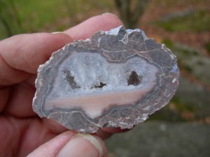 Baker Ranch cut Thunderegg with Pink Opal and Quartz
