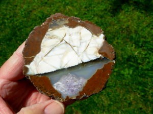 Amethyst and Opal Ochoco Mountain Thunderegg Polished Half