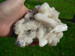 Spectacular White Chalcedony Stalactite and Stilbite Crystal Cluster from Jalgaon