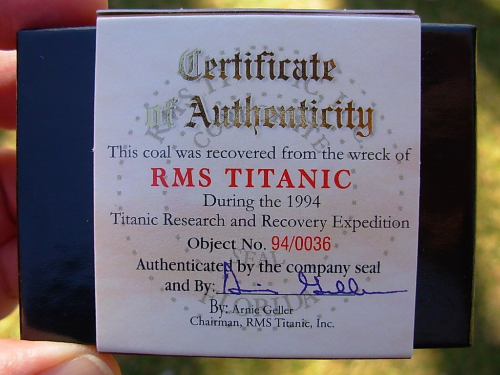 RMS Titanic Coal 2008 Collectors Edition