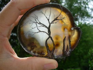Twin Trunk Tree of Life with Quartz Crystal Point
