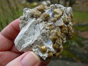 Yellow Brown Vesuvianite Crystals on Matrix from Mexico