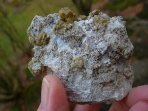 Yellow Brown Vesuvianite Crystals on Matrix from Mexico