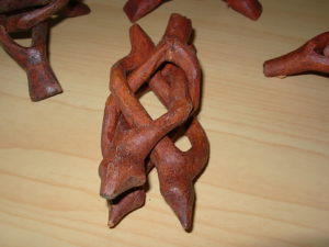 6pc Hand Carved Wood Tri-pod Display Stand Set from India