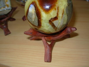 6pc Hand Carved Wood Tri-pod Display Stand Set from India