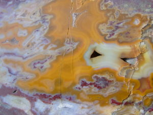 Tan and Burgundy Kentucky Geode Cut Half