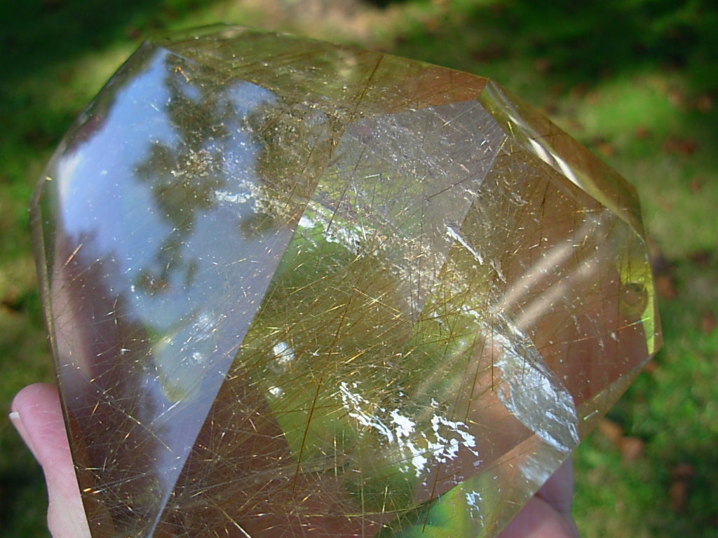 Polished Natural Rutilated Smoky Quartz Freeform from Brazil
