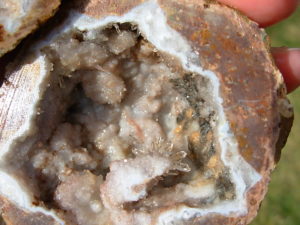 Reverse Scepter Quartz Needle Geode Pair