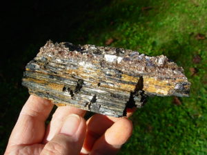 Muscovite on Black Tourmaline from Brazil