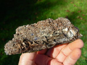 Muscovite on Black Tourmaline from Brazil