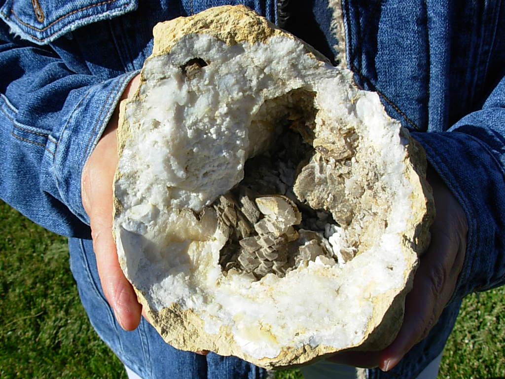 6lb Lewis County Missouri Pokerchip Calcite XL Geode