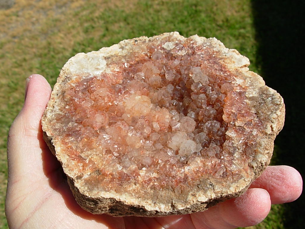RARE Red Quartz Keokuk Geode from Keokuk, Iowa