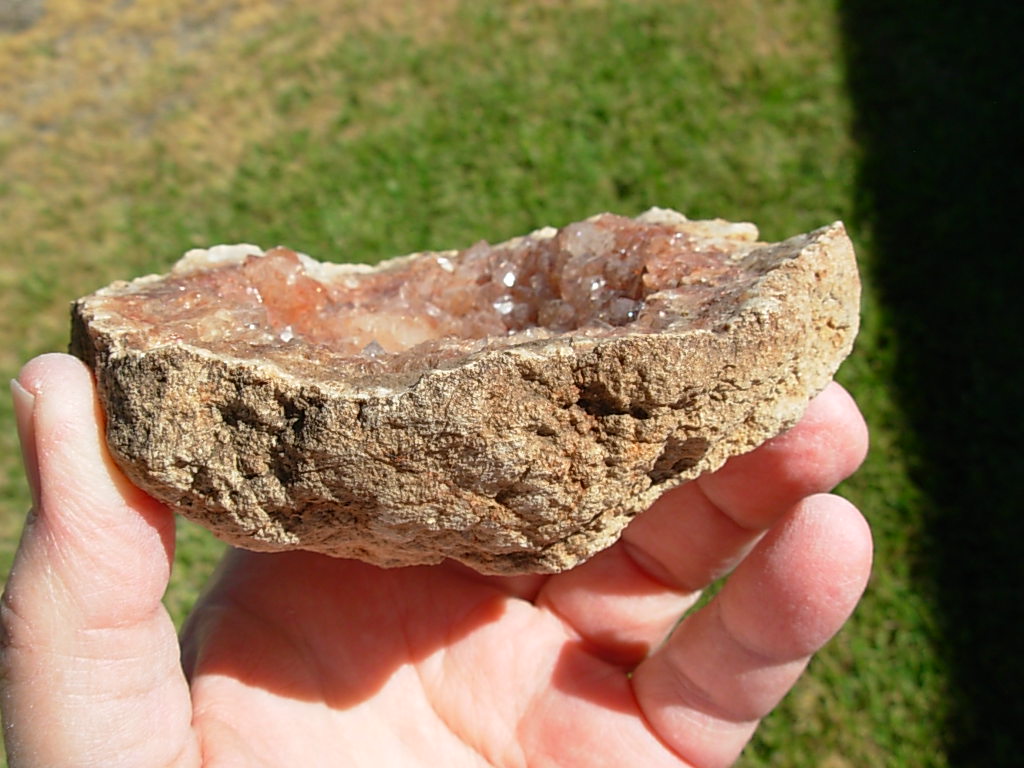 RARE Red Quartz Keokuk Geode from Keokuk, Iowa