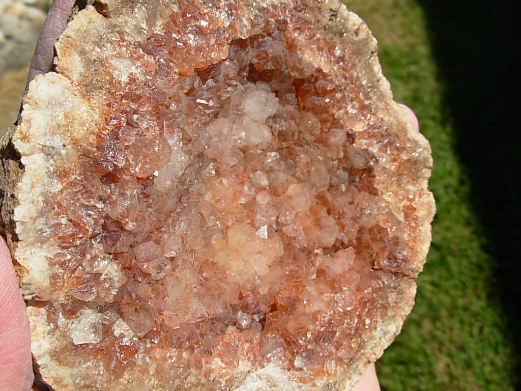 RARE Red Quartz Keokuk Geode from Keokuk, Iowa