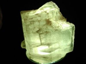 Stunning Selenite Mountain on lighted color changing base