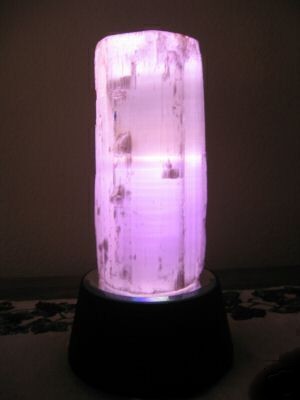 Stunning 5.46 lb Selenite tower on lighted color changing base