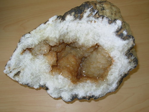 Hematite Influenced Crystal Geode Half from Arkansas