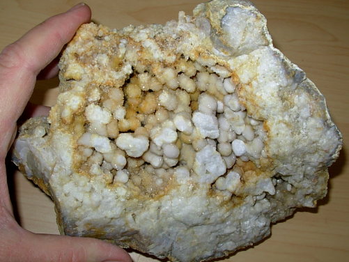 Botryoidal Aragonite Geode Half from Arkansas