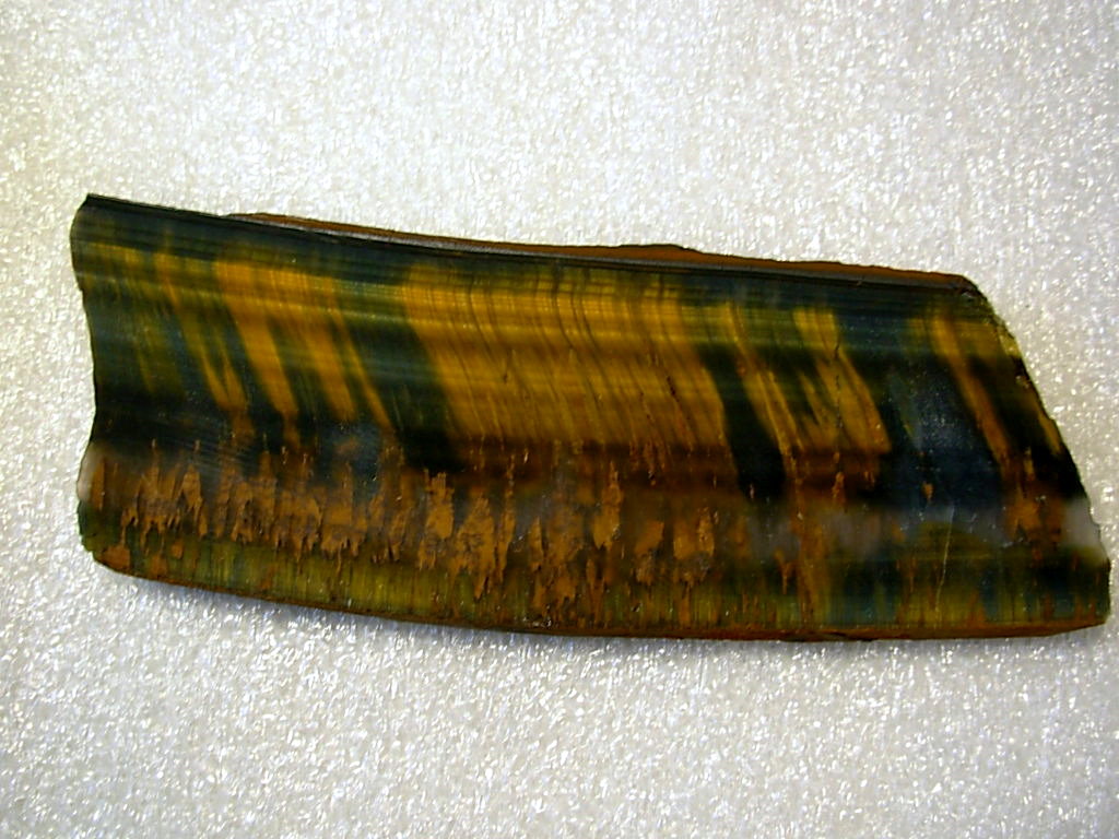 Hawk's Eye over Plume Agate Rough Cut Display Slab from Western Australia