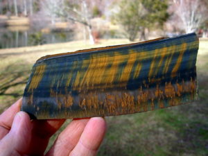 Hawk's Eye over Plume Agate Rough Cut Display Slab from Western Australia