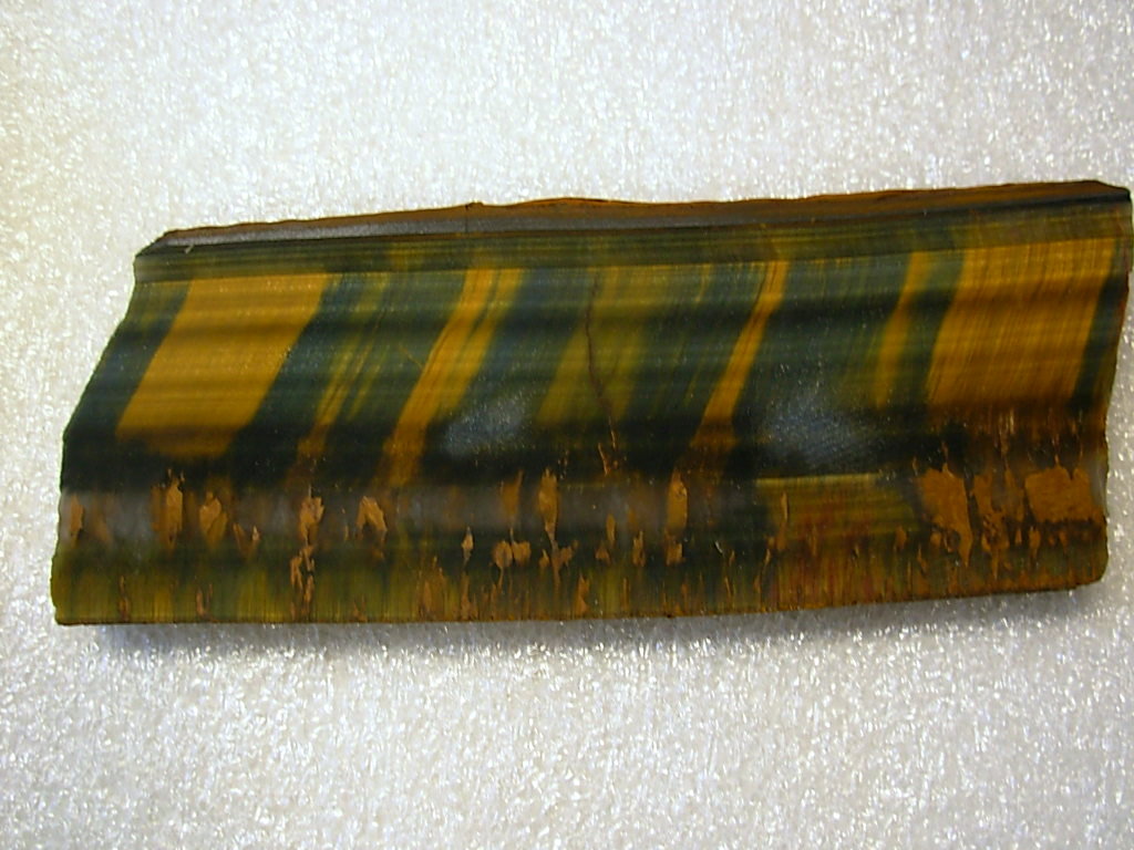 Hawk's Eye over Plume Agate Rough Cut Display Slab from Western Australia