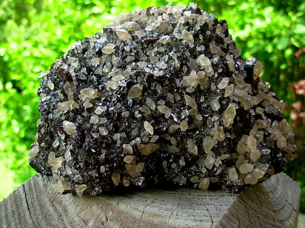 Old Stock 1960's Specimen Calcite on Sphalerite from the Elmwood Mine