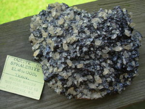 Old Stock 1960's Specimen Calcite on Sphalerite from the Elmwood Mine