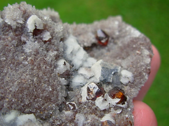 XL Sphalerite on drusy Quartz from Shuikoushan Mine, China