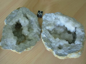 Stunning Quartz Crystal Geode ( Matched Pair) from Keokuk, Iowa
