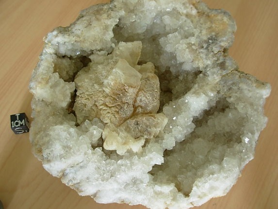 Crystal Quartz and Calcite Geode Half from Arkansas
