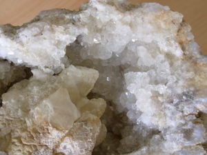 Crystal Quartz and Calcite Geode Half from Arkansas
