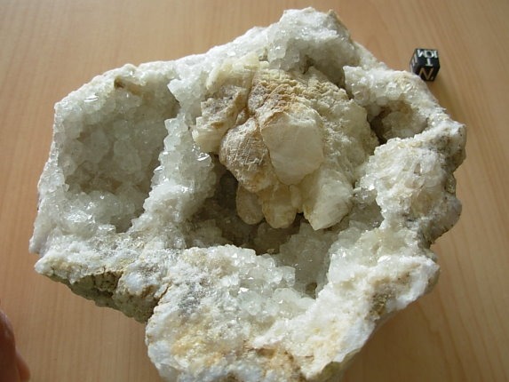 Crystal Quartz and Calcite Geode Half from Arkansas