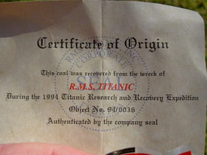 RMS Titanic Coal 90th Anniversary Collectors Edition