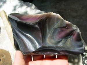 Item # E-OBSR06190970 Rainbow Obsidian Rough Specimen from the Warner Mountains