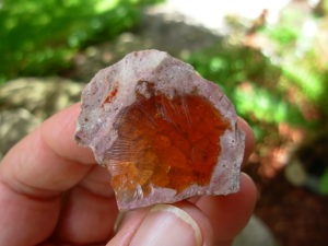 Fire Opal in Rhyolite from Mexico