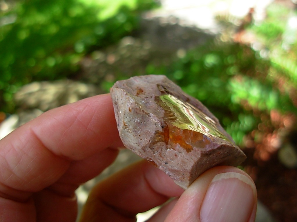 Fire Opal in Rhyolite from Mexico