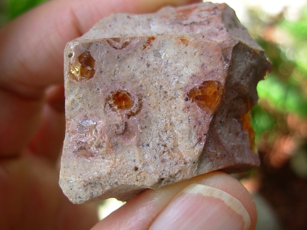 Fire Opal in Rhyolite from Mexico