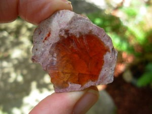 Fire Opal in Rhyolite from Mexico