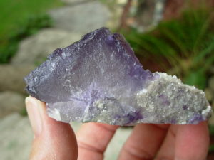 Zoned Purple Fluorite and Quartz on Dolomite from the Elmwood Mine