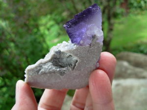 Zoned Purple Fluorite and Quartz on Dolomite from the Elmwood Mine
