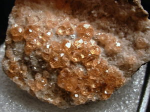 Grossular Garnets on matrix from Jefferson Mine Asbestos Canada