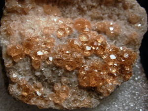 Grossular Garnets on matrix from Jefferson Mine Asbestos Canada