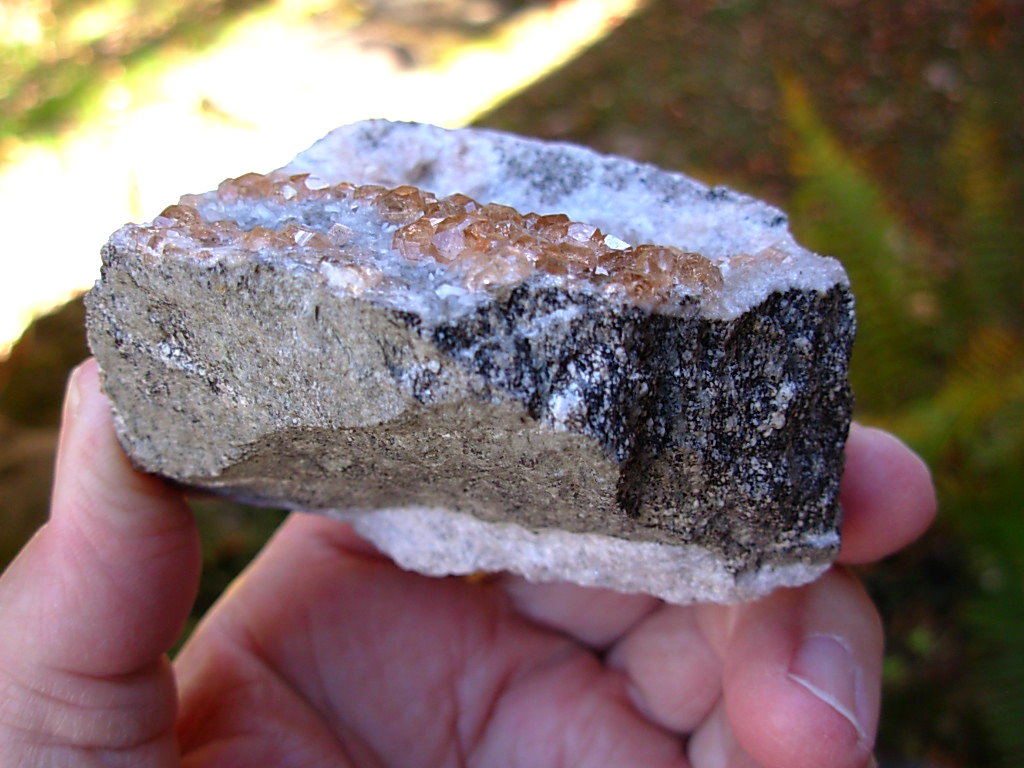 Grossular Garnets on matrix from Jefferson Mine Asbestos Canada