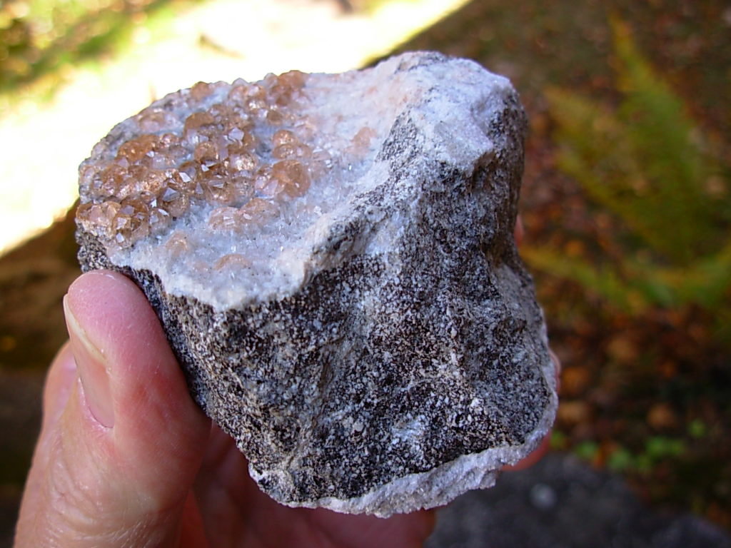 Grossular Garnets on matrix from Jefferson Mine Asbestos Canada