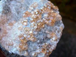 Grossular Garnets on matrix from Jefferson Mine Asbestos Canada