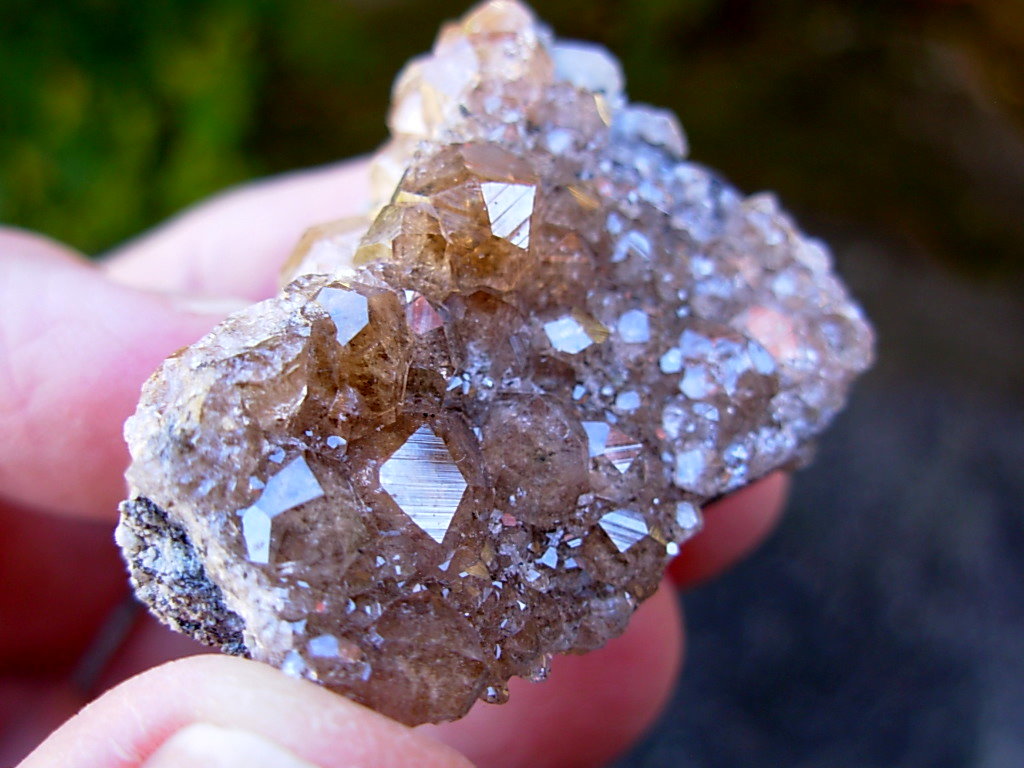 Grossular Garnets on matrix from Jefferson Mine Asbestos Canada