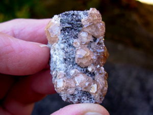 Grossular Garnets on matrix from Jefferson Mine Asbestos Canada
